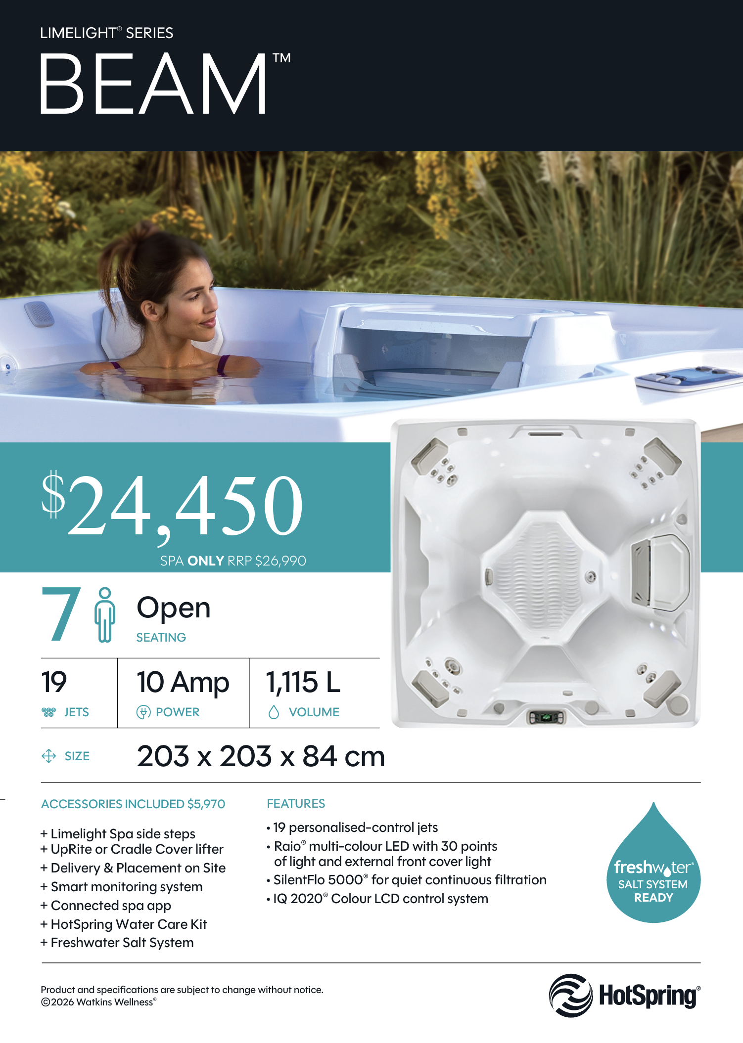 hot spring spas Beam cheapest price nz
